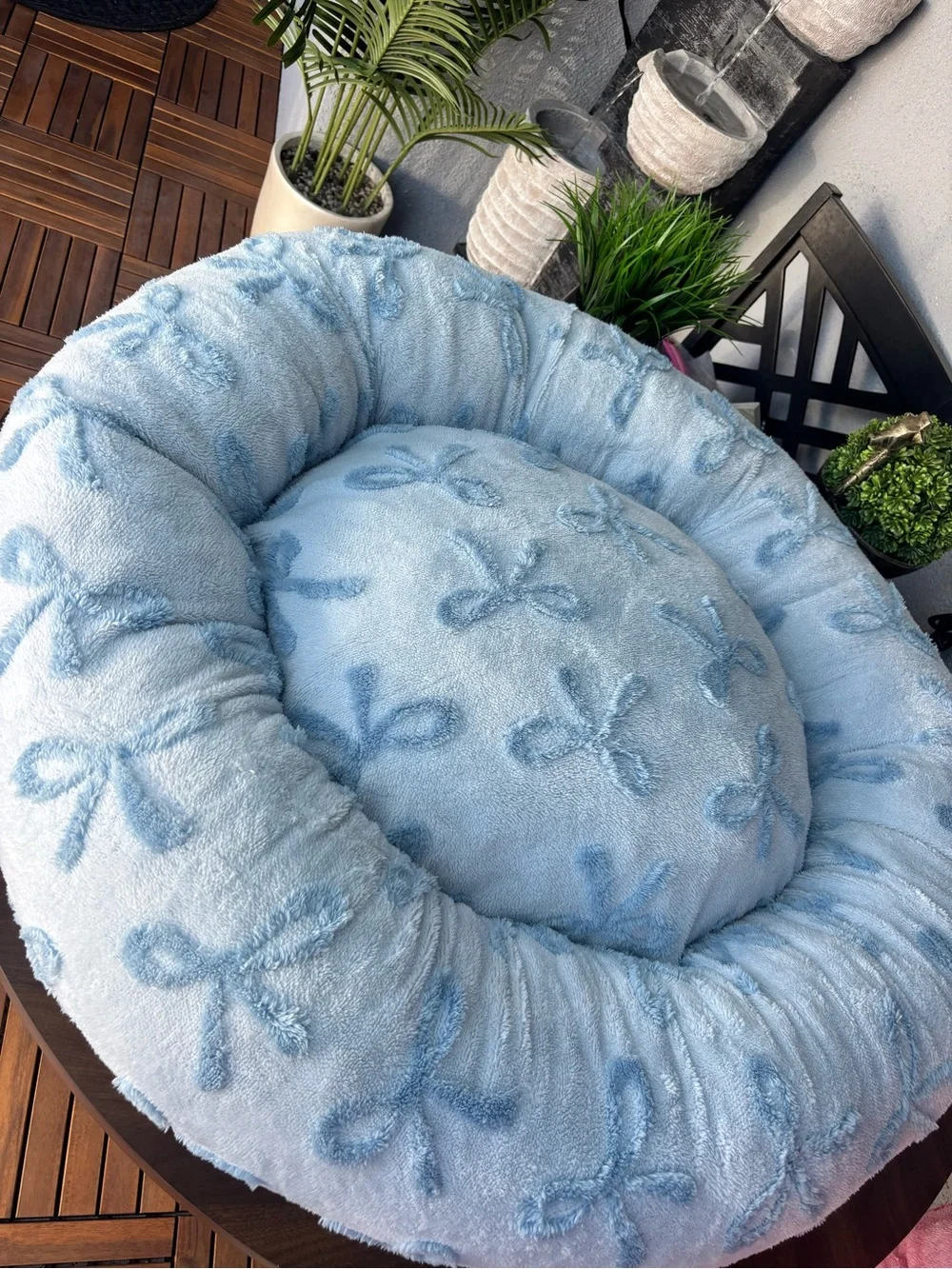 BEDSURE LARGE SIZE BLUE BOWS PET BED 🩵🐾